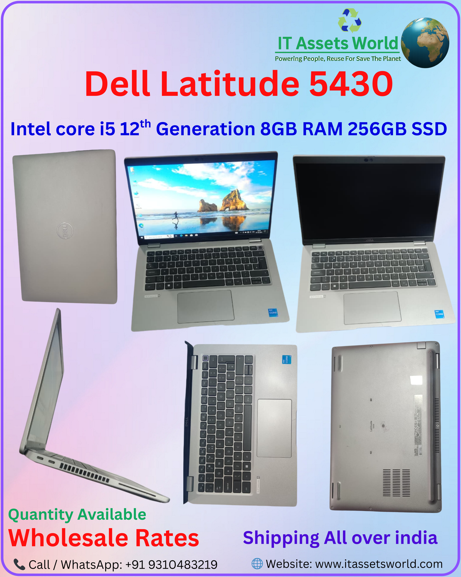 Dell Latitude 5430 i5 12th gen IT Assets world wholesale rates used laptops